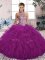 Clearance Floor Length Purple Quinceanera Gown Halter Top Sleeveless Lace Up