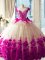Low Price Fuchsia Sleeveless Hand Made Flower Zipper Quinceanera Dresses