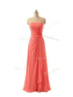 Sleeveless Zipper Floor Length Hand Made Flower Quinceanera Court of Honor Dress