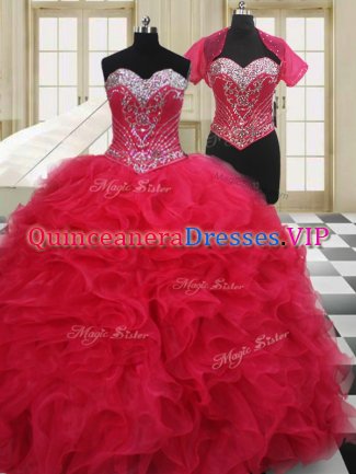 Affordable Sweetheart Sleeveless Organza Quinceanera Dresses Beading Lace Up