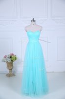 Tulle Sweetheart Sleeveless Zipper Ruching Dama Dress in Aqua Blue(SKU SWBD196-4BIZ)