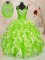 Floor Length Lace Up 15th Birthday Dress Multi-color for Military Ball and Sweet 16 and Quinceanera with Beading and Ruffles