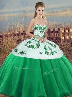 Embroidery and Bowknot Sweet 16 Dresses Green Lace Up Sleeveless Floor Length(SKU SJQDDT2149002-10BIZ)