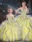 Comfortable Yellow Ball Gowns Beading and Ruffles Sweet 16 Quinceanera Dress Lace Up Organza Sleeveless Floor Length