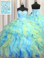 Sleeveless Lace Up Floor Length Beading and Appliques and Ruffles Ball Gown Prom Dress(SKU PSSW0509-4BIZ)