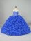Pretty Blue Sweet 16 Dresses Sweet 16 and Quinceanera with Beading and Pick Ups Sweetheart Sleeveless Brush Train Lace Up