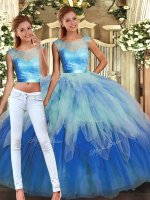 Fashionable Multi-color Sleeveless Lace and Ruffles Floor Length 15th Birthday Dress(SKU SJQDDT1841009BIZ)