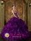 Hazel Green Alabama/AL Pretty Eggplant Purple Appliques and Ruffles Decorate Bodice Quinceanera Dress For Strapless Organza Ball Gown