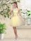 Tulle Sleeveless Knee Length Quinceanera Dama Dress and Lace and Belt