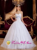 Moca Dominican Republic Hand Made Strapless Beading White Romantic Quinceanera Dress With Sweetheart Neckline