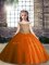 Rust Red Sleeveless Floor Length Appliques Lace Up Pageant Dress for Girls