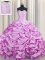 Wonderful Lilac Sleeveless Brush Train Beading and Pick Ups Quinceanera Dresses