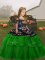 Sleeveless Lace Up Floor Length Embroidery and Ruffled Layers Child Pageant Dress