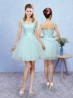Aqua Blue Damas Dress Prom and Party with Appliques Straps Sleeveless Lace Up(SKU BMT0339ABIZ)