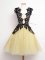 Superior Gold Vestidos de Damas Prom and Party and Wedding Party with Lace Straps Sleeveless Lace Up