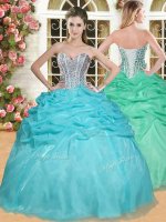 Trendy Sleeveless Beading and Pick Ups Lace Up 15 Quinceanera Dress(SKU YSQD006BIZ)