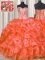 Ball Gowns Quinceanera Gown Red Sweetheart Organza Sleeveless Floor Length Lace Up