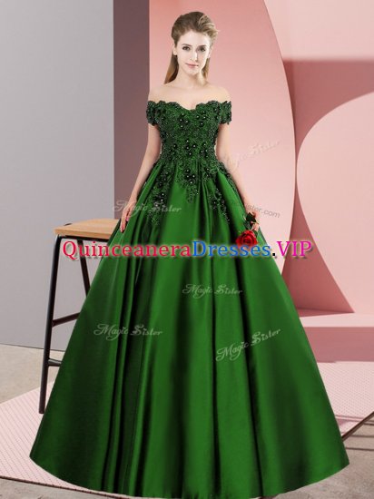 Off The Shoulder Sleeveless Satin Quinceanera Dress Lace Zipper - Click Image to Close