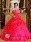 Winner South Dakota/SD Beading Decorate Bust Modest Red Quinceanera Dress For Sweetheart Taffeta Ball Gown