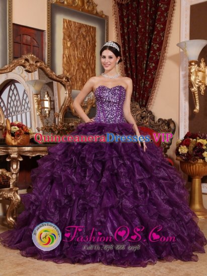 Marina del California/CA Rey Dark Purple Sequins Bodice Beautiful Quinceanera Dress - Click Image to Close