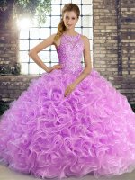 Floor Length Ball Gowns Sleeveless Lilac Sweet 16 Dresses Lace Up