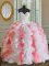 Delicate Sweetheart Sleeveless Lace Up Quinceanera Dress Pink And White Organza