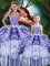 Simple Sleeveless Beading and Ruffles and Ruffled Layers Lace Up Sweet 16 Dresses