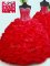 Sophisticated Organza Sweetheart Sleeveless Court Train Lace Up Beading and Pick Ups Ball Gown Prom Dress in Red
