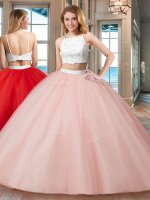 Attractive Pink Straps Neckline Beading Quinceanera Dresses Sleeveless Backless(SKU SXQD114BIZ)