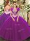 Eggplant Purple Tulle Lace Up Sweetheart Sleeveless Floor Length Military Ball Gowns Beading