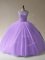Lavender Lace Up Sweet 16 Quinceanera Dress Beading Sleeveless Floor Length