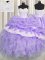Fine Organza Sweetheart Sleeveless Lace Up Beading and Appliques and Ruffles and Pick Ups 15 Quinceanera Dress in Lavender