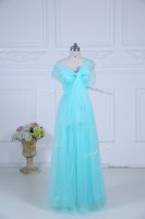 Aqua Blue Straps Neckline Ruching Quinceanera Court Dresses Sleeveless Zipper(SKU SWBD194BIZ)