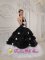 Fayetteville Tennessee/TN Customize Black and White Pick-ups Quinceanera Dresses With Beading Taffeta and Tulle gown