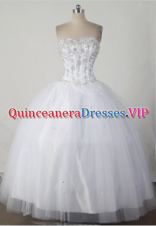 Clearance Ball Gown Sweetheart Floor-length White Quincenera Dresses TD26004
