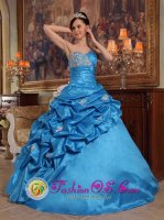 Tiffany & Co Mission Viejo California Blue Stylish Quinceanera Dress New Arrival With Sweetheart Beaded Decorate[QDZY493-CBIZ]