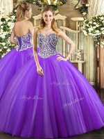 Lavender Sweetheart Neckline Beading Quinceanera Gown Sleeveless Lace Up(SKU SJQDDT966002BIZ)