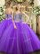 Lavender Sweetheart Neckline Beading Quinceanera Gown Sleeveless Lace Up
