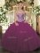 Tulle Sweetheart Sleeveless Lace Up Beading Sweet 16 Dress in Burgundy
