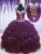 Admirable Straps Purple Sleeveless Floor Length Beading and Ruffles Zipper 15th Birthday Dress