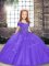 Lavender Pageant Dress Party and Wedding Party with Beading Straps Sleeveless Lace Up