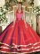 Sleeveless Lace Up Floor Length Ruffled Layers Quinceanera Gowns