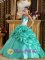 Sweetheart Discount Turquoise Quinceanera Dress In Monmouth Oregon/OR Quinceanera Party With Hand Made Flower