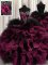 Sweetheart Sleeveless Sweet 16 Quinceanera Dress Floor Length Beading and Ruffles Red And Black Organza and Tulle