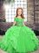 High Quality Ball Gowns Straps Sleeveless Organza Floor Length Lace Up Beading and Ruffles Pageant Dress for Teens