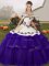 Perfect Purple Lace Up Off The Shoulder Embroidery and Ruffled Layers Sweet 16 Quinceanera Dress Tulle Sleeveless Brush Train
