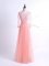 Pink Empire Tulle V-neck Half Sleeves Lace Floor Length Lace Up Quinceanera Dama Dress