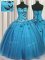 Adorable Sweetheart Sleeveless Lace Up Sweet 16 Quinceanera Dress Baby Blue Tulle