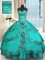 Stylish Turquoise Sweet 16 Dresses Military Ball and Sweet 16 and Quinceanera with Beading and Embroidery and Ruffled Layers Sweetheart Sleeveless Lace Up