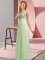 Yellow Green Chiffon Side Zipper Vestidos de Damas Sleeveless Floor Length Beading